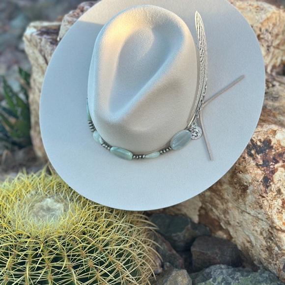 Aquamarine Fire Agate Hat Band - Picture 4 of 5